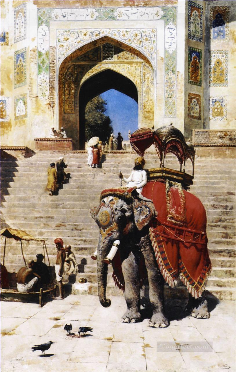 Elefante Real Árabe Edwin Lord Weeks Pintura al óleo